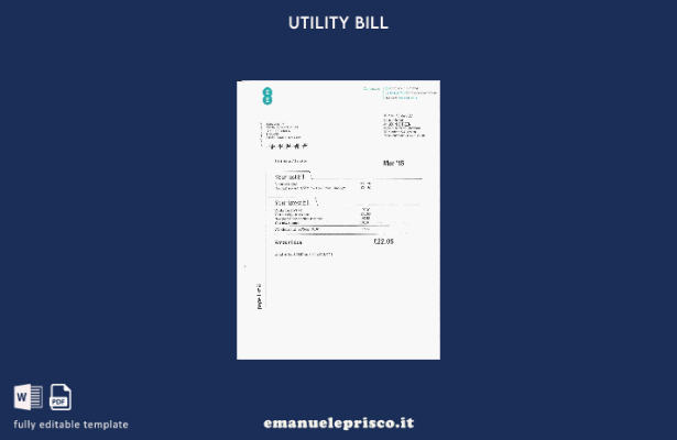 modello di bolletta telefonica del Regno Unito EE in stile verificato